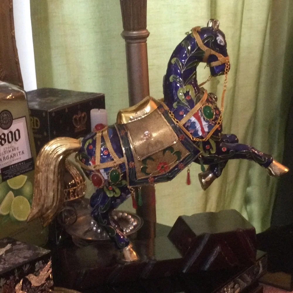 Estate Find Cloisonne Horse On Stand - Picture 7 of 13